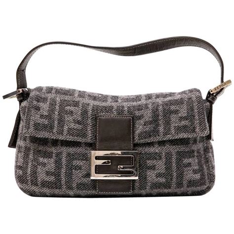 fendi grey bag|Fendi embroidered baguette.